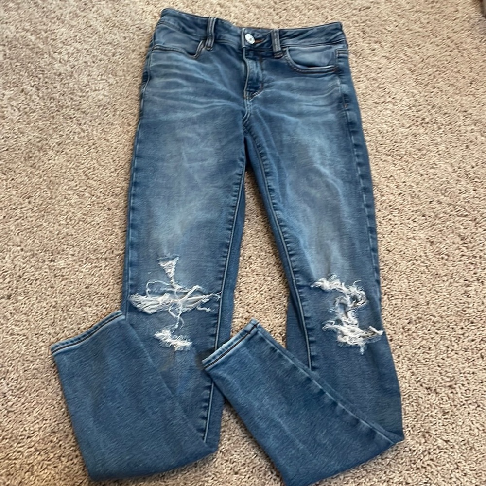 American Eagle Next Level Stretch dark wash jeans size 4 Long